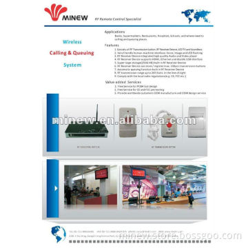 RF Remote Control System for Wireless Calling & Queuing Solution